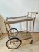 Vintage brass rolling dessert trolley – Maison Jansen style