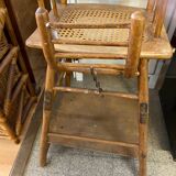 Baby high chair early 20th century thonet style curved wood and cane et you