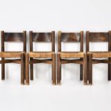 Set of 4 Meribel Chairs by Charlotte Perriand for Steph Simon, 1950s