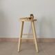Vintage artisanal turned wooden stool from the 70s
