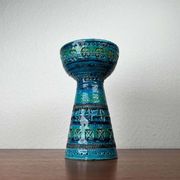 Rimini Blue Candle Holder in Mid-Century Ceramic by Aldo Londi for Bitossi, Italy, 1960s