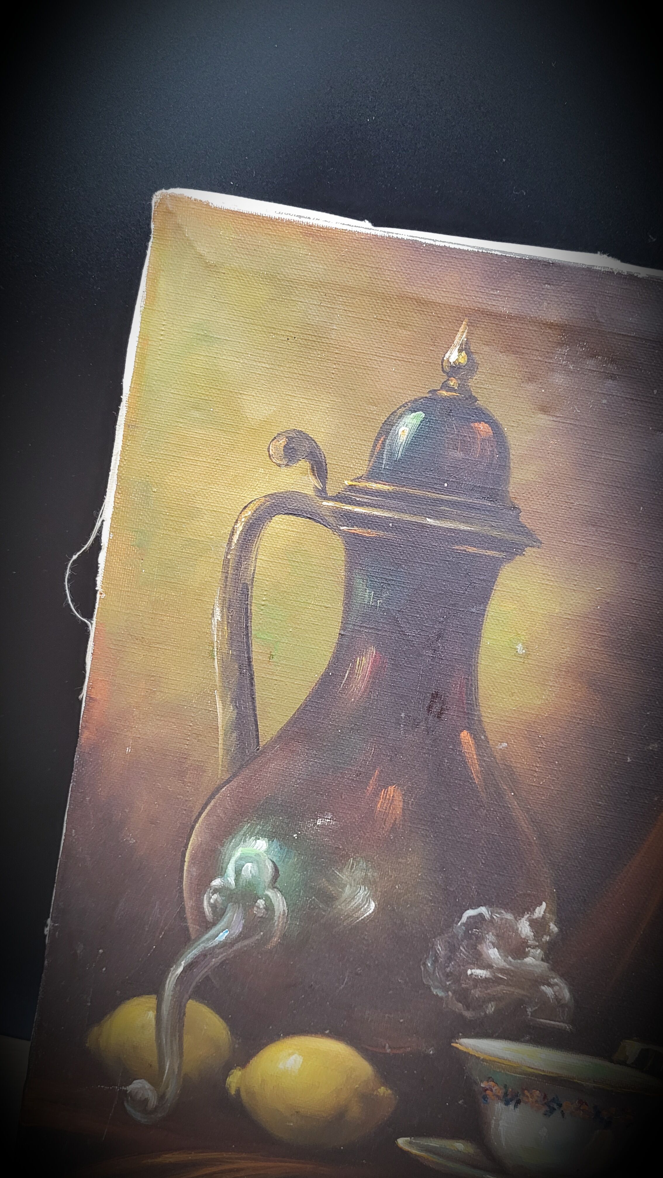 Painting on canvas lemons