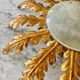 Golden sunburst ceiling chandelier with metal and glass, 1960s