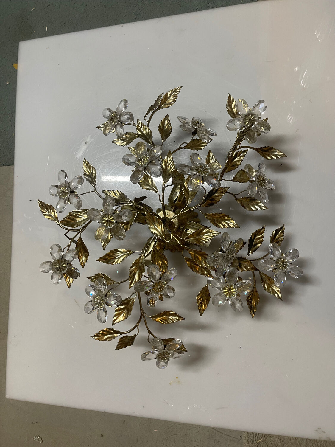 Plafonnier Crystal Flower en tôle