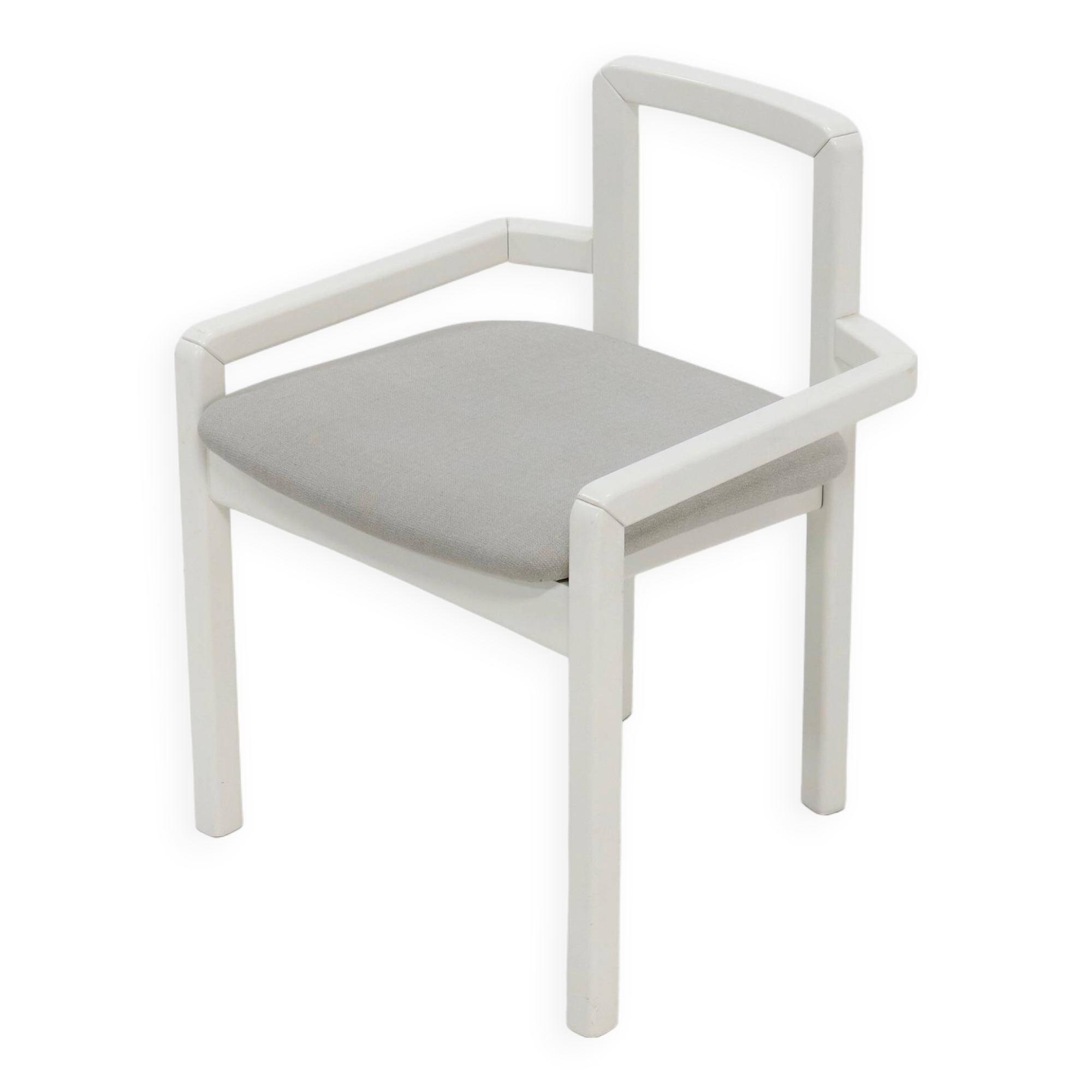 Chaise d'appoint moderne Posy en bois laqué blanc années 1980