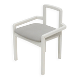 Posy Modern Side Chair in White Lacquered Wood 1980s