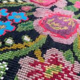 Romanian floral rug with beautiful design made by hand in wool