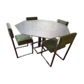 Table and 4 vintage chairs
