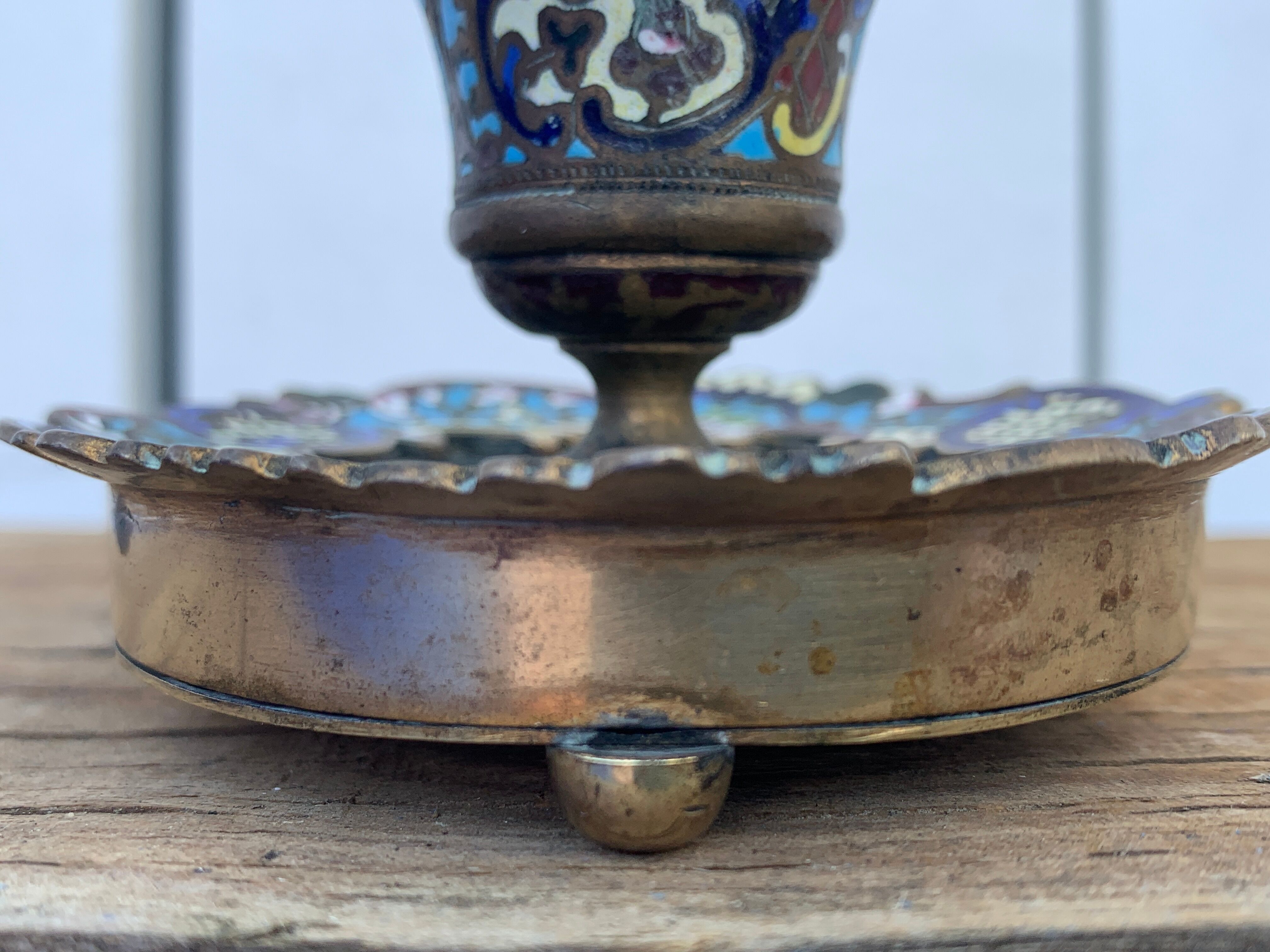 Bronze inkwell, cloisonné enamels, Napoleon III era
