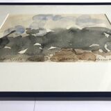 Paul BUTTI, The scrubland below Nîmes 1986. Watercolor on paper