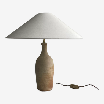 Lampe pied bouteille en grès 19ème