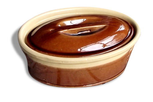 Terrine Ovale Ancienne en Céramique Marron Glacé La Bourguignonne