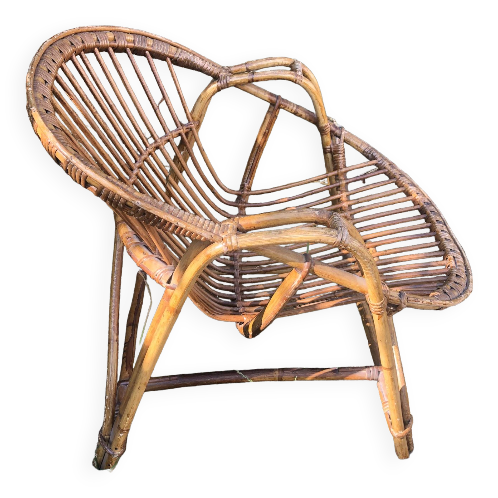 Fauteuils rotin bambou osier vintage années 60