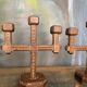 Paire de candélabres bois vintage