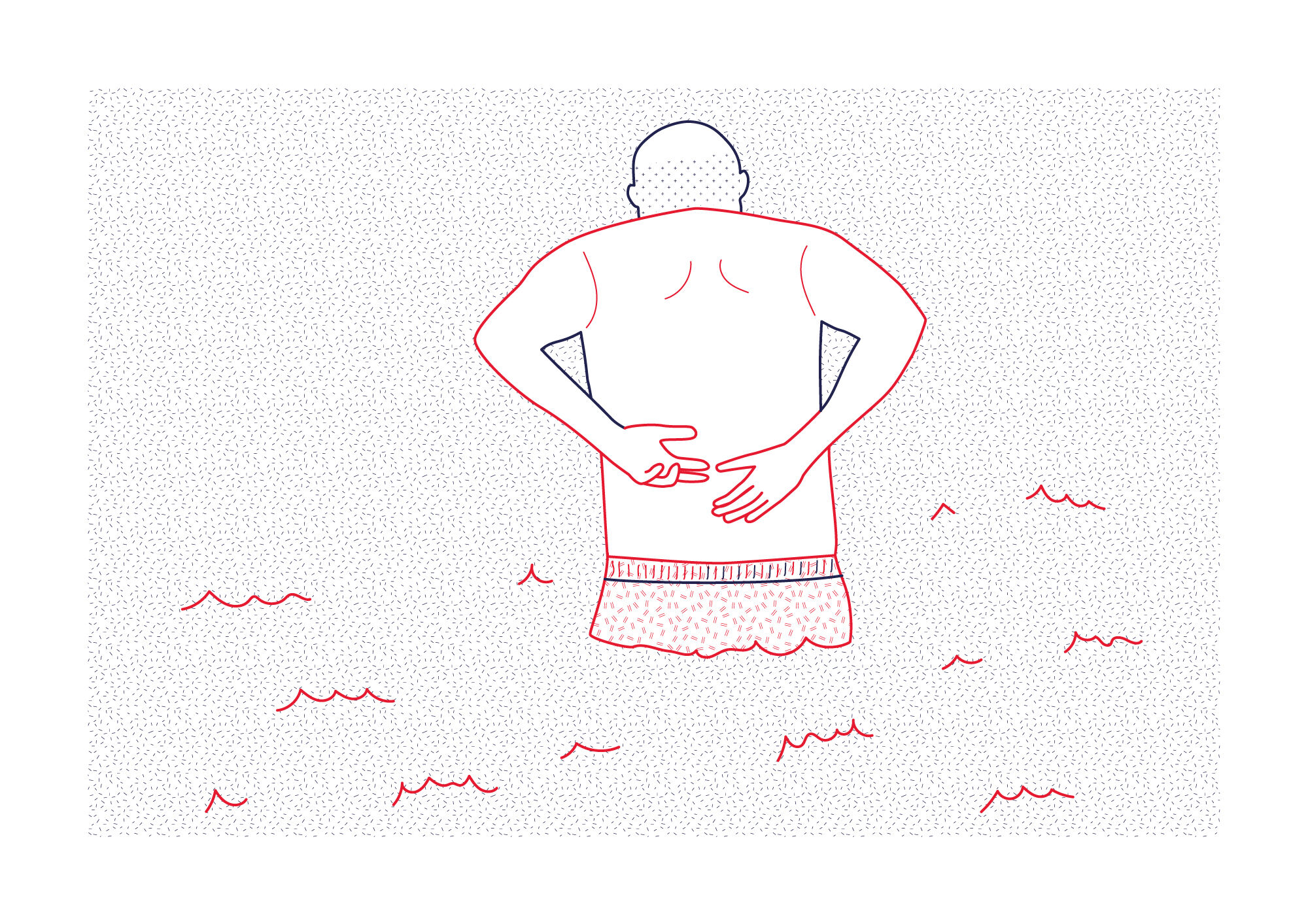 Illustration A4 naiade no. 3/8 brittany bather sea