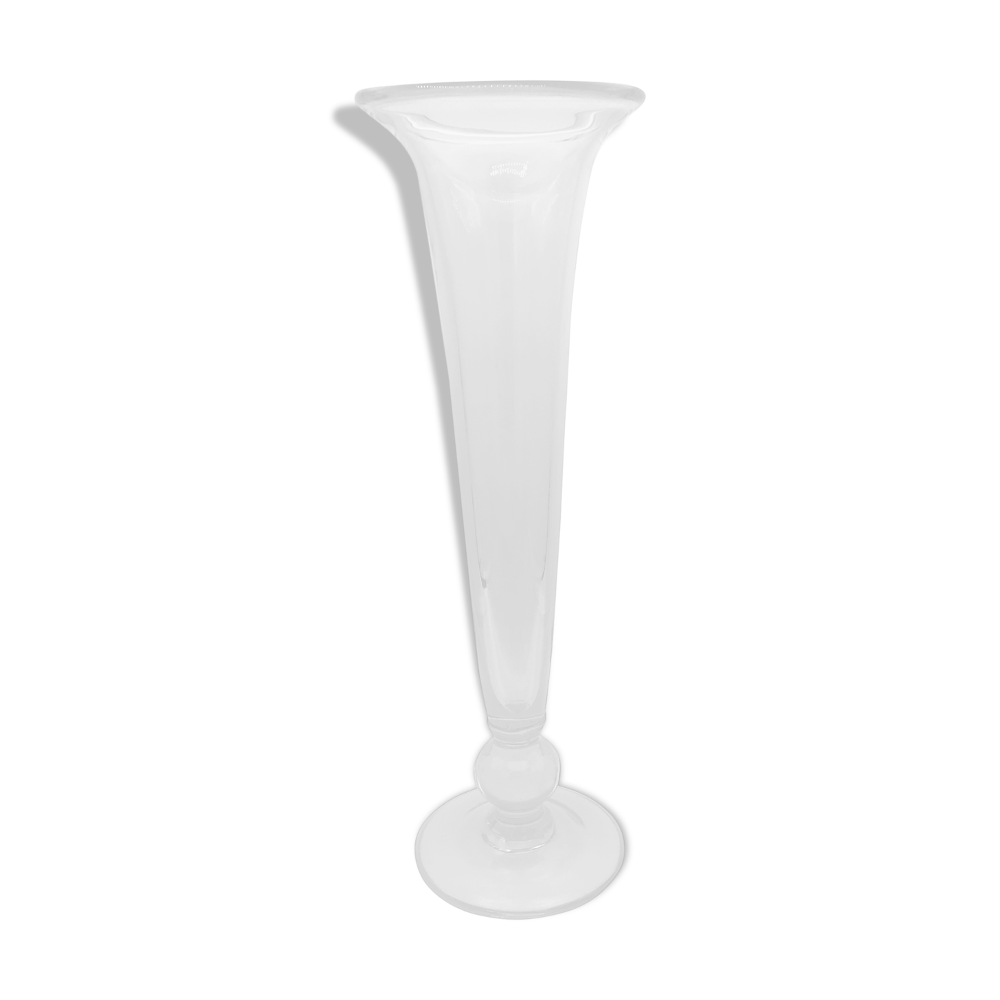 Vintage elongated glass vase 36 cm