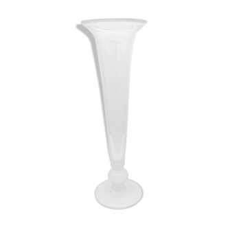 Vase de forme allongée vintage en verre 36 cm