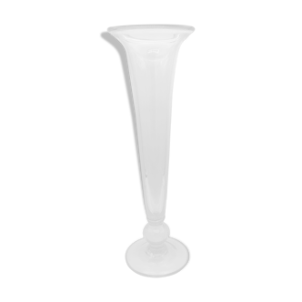 Vintage elongated glass vase 36 cm