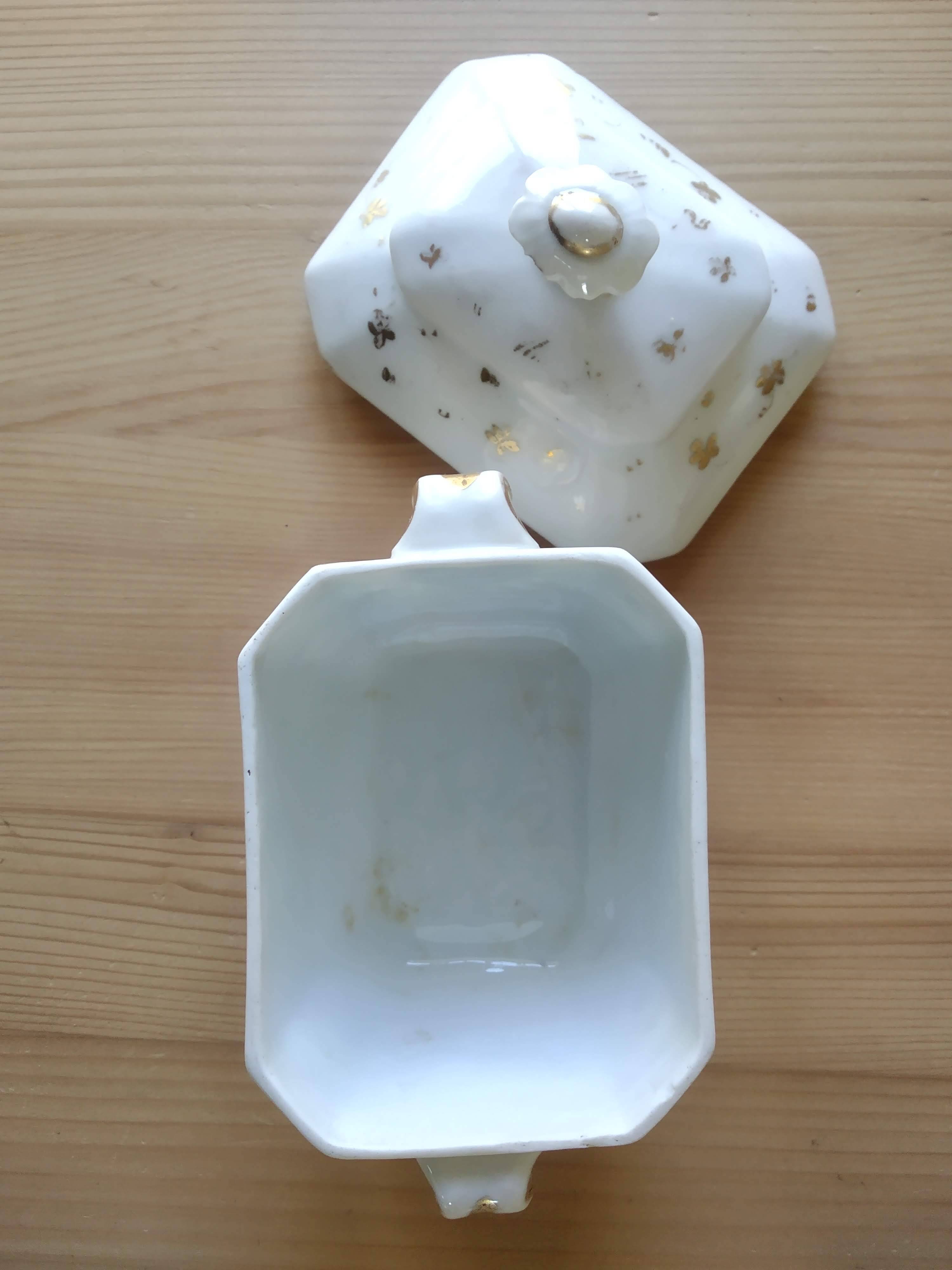 Coffee cups and sugar bowl, Old Paris Empire porcelain, Vve BARES