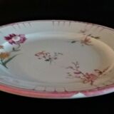 Flat earthenware plate by choisy le roi for au vase étrusque paris