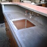 Bar counter and his glass full bistro