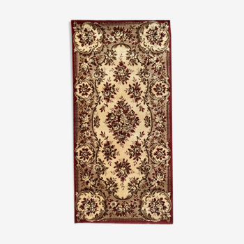 Aubusson-style mechanical carpet in 67x135 cm wool