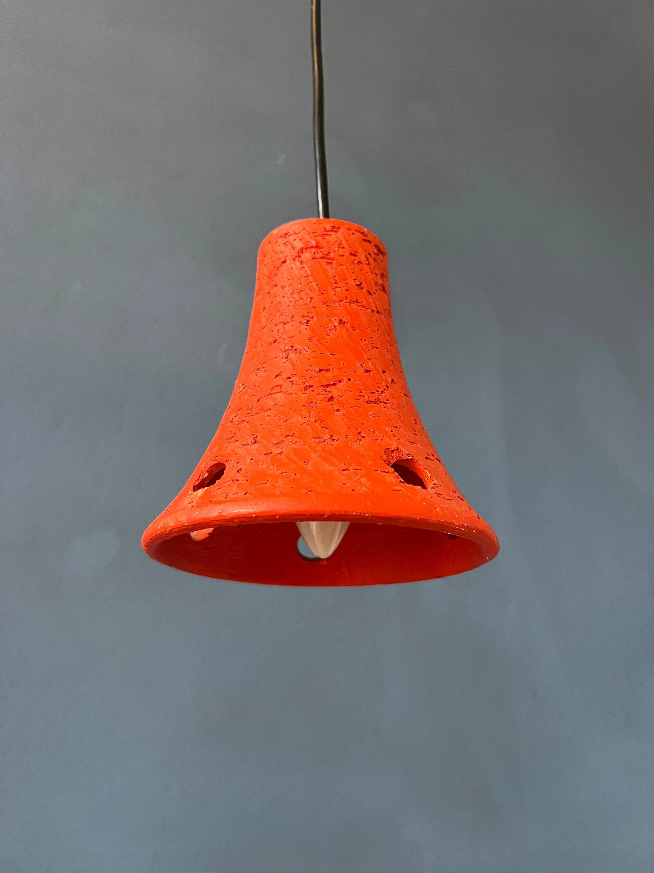 2 retro ceramic orange pendants