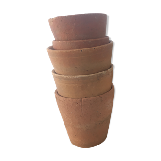 Lot de 5 pots anciens terre cuite