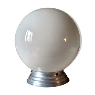 1940s ceiling light, white opaline globe