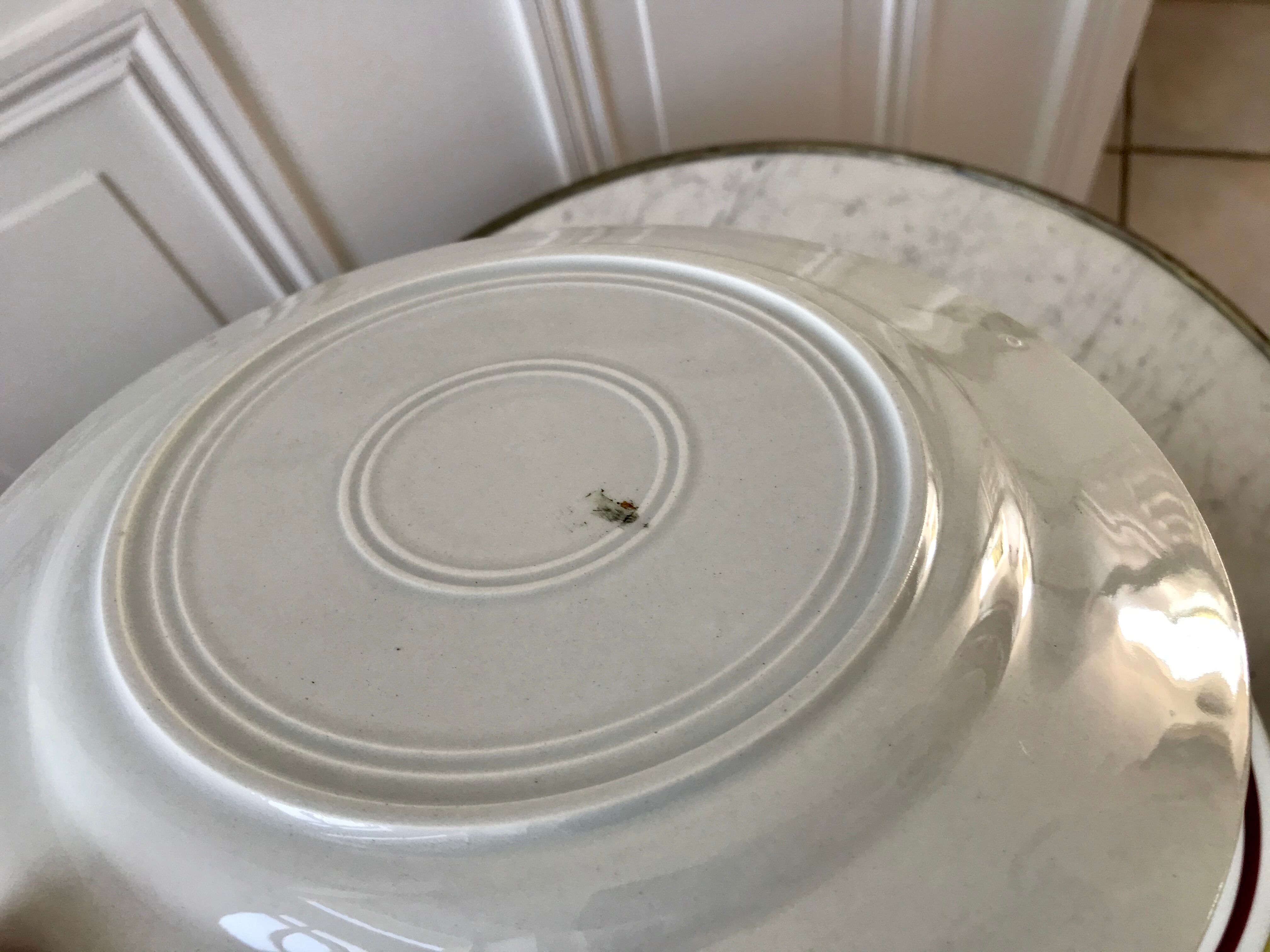 Set of 6 flat plates mismatched Digoin Sarreguemines and Gien years 30-40