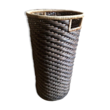 High basket in braided wicker