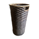 High basket in braided wicker