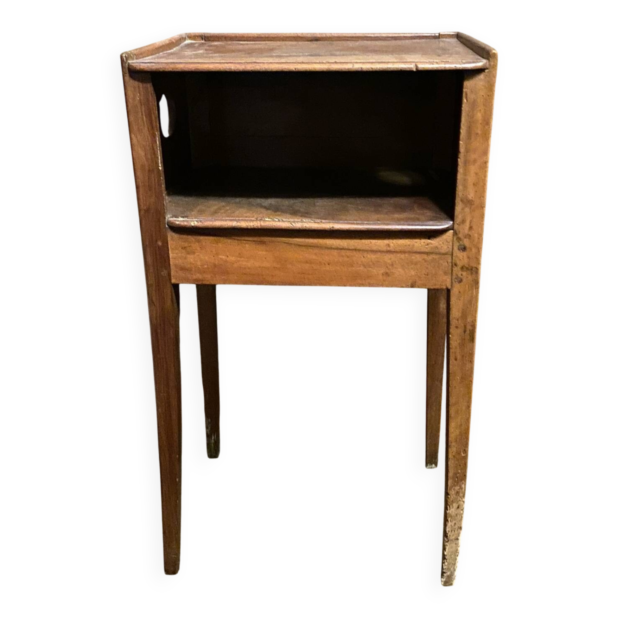 Petite table de chevet ancienne en bois – esprit vintage