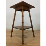 Table d'appoint bambou bois sculpté 1960 sellette