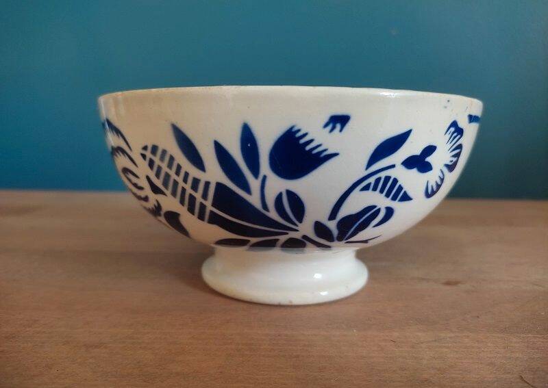 Digoin Badonviller ceramic bowl blue
