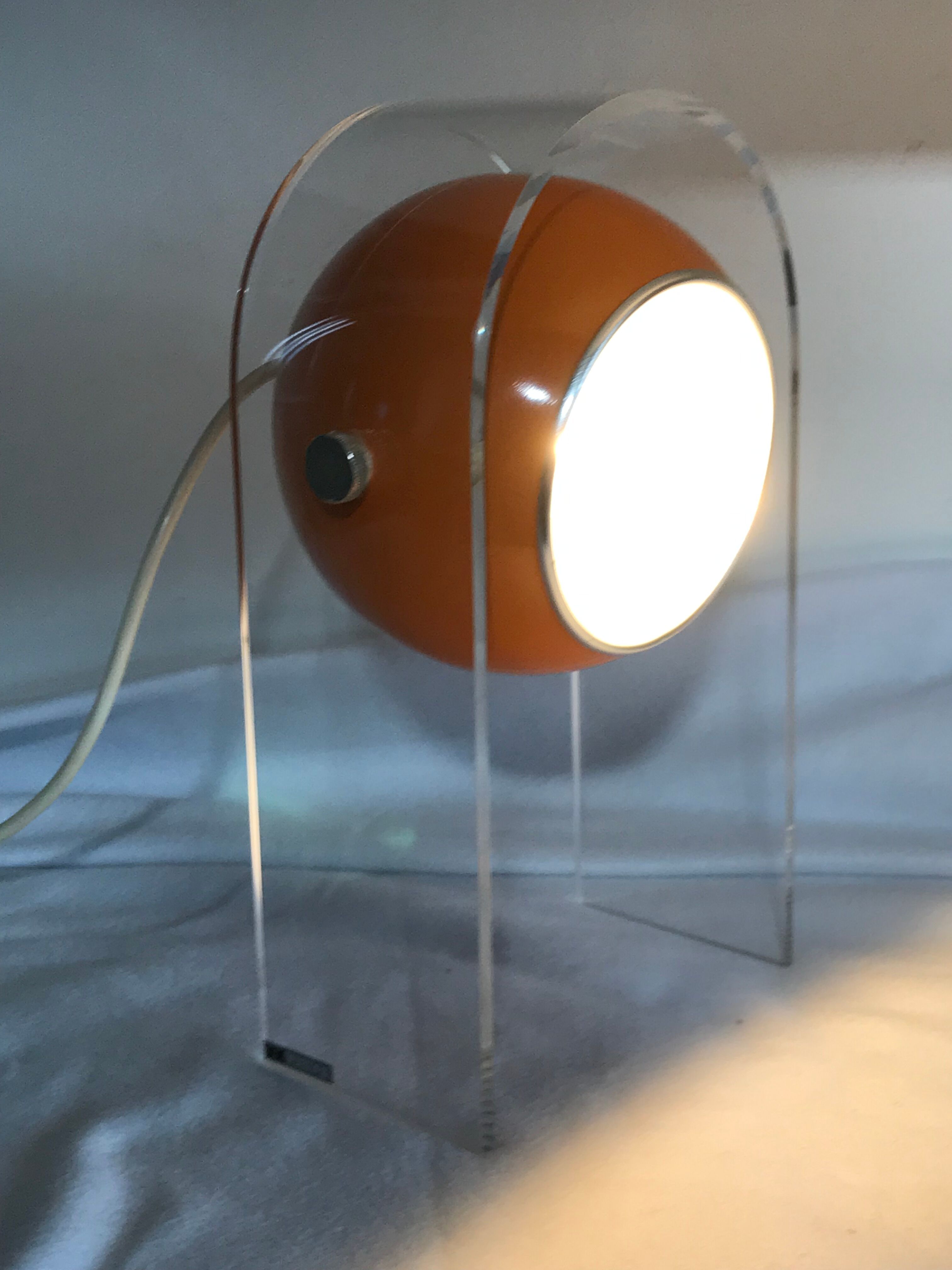 Paire de lampes oranges Robert Sonneman