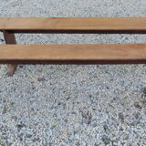 pair of farm benches in cherry