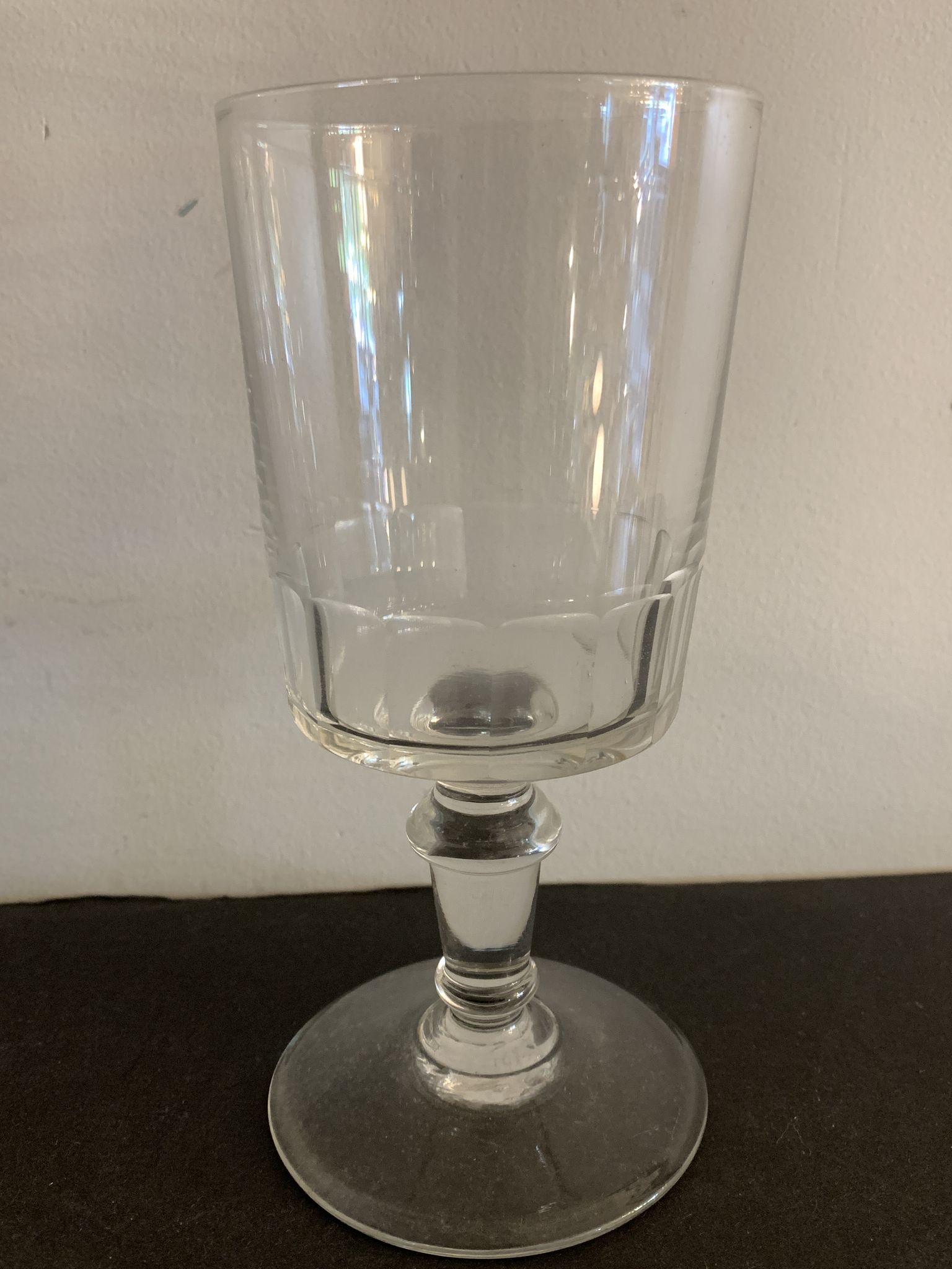 12 antique blown stemmed glasses, Mirabeau model of Baccarat