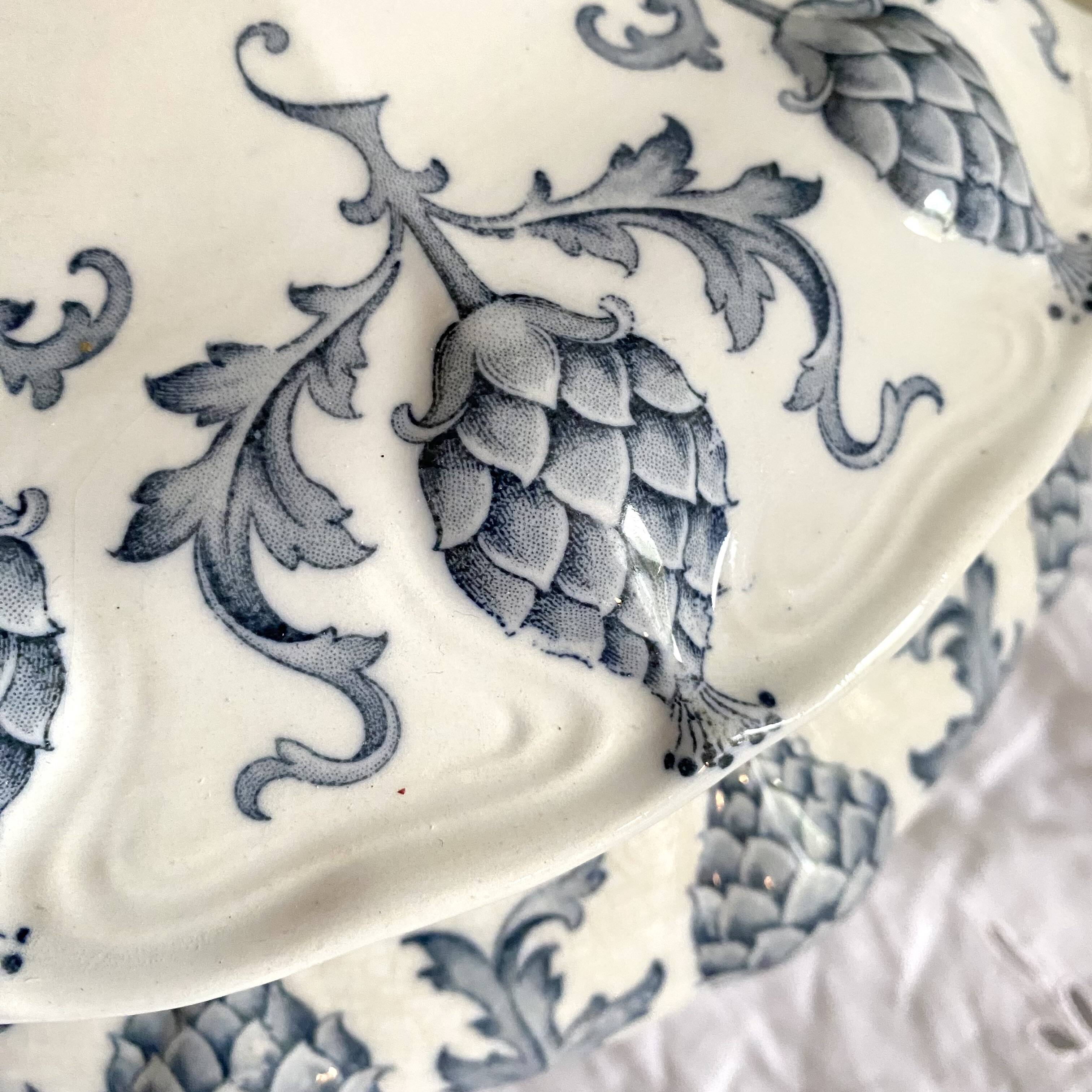 Sarreguemines Iron Earth Soup Tureen Pine Cones