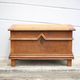 Old wooden chest, small storage chest, side table, wooden storage, trunk, wooden furniture