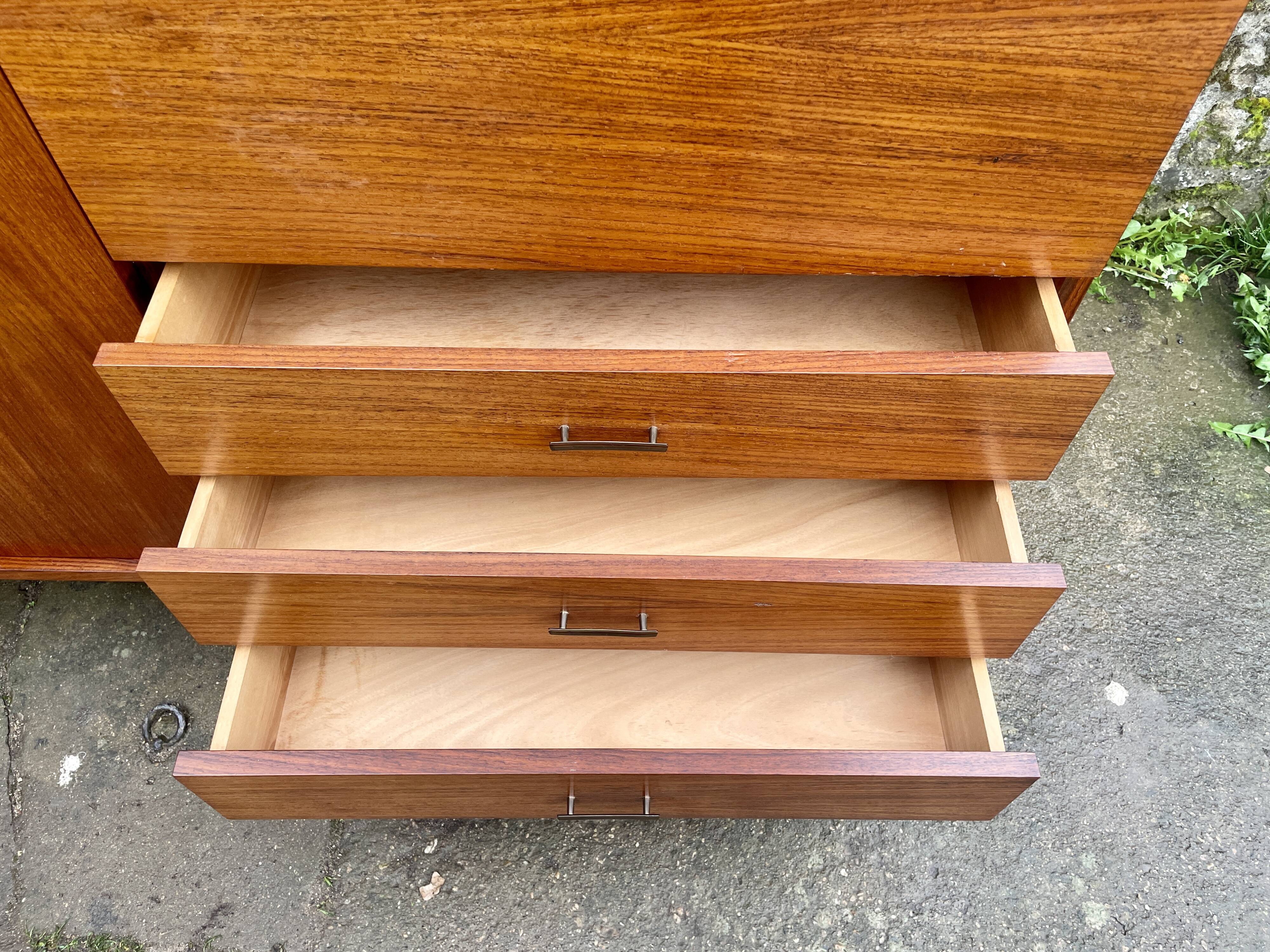 Meuble secrétaire armoire penderie 1950 placage teck