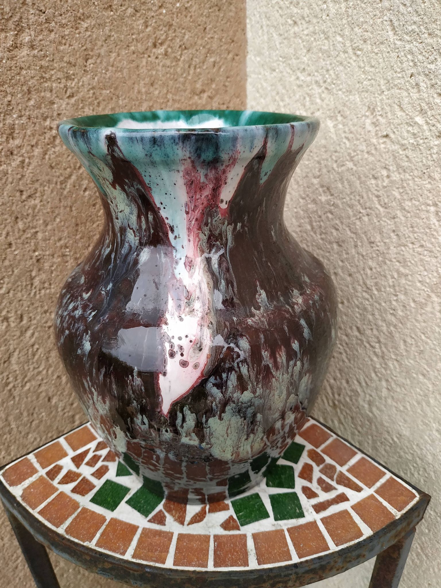 Vase in sandstone enamelled with the puisaye