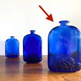 Flacon en verre bleu cobalt grand modèle