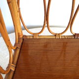 Bamboo and rattan bedside shelf