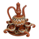 Vintage liqueur service in glazed terracotta