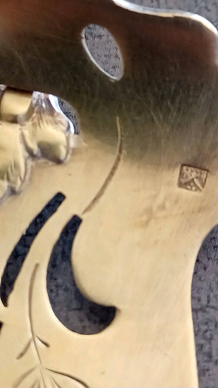 Pair of desserts cutlery silver and gild