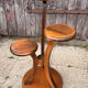 Art Deco plant stand guéridon with 3 tiers – curved oak, 1930s elegance