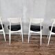 Série de 4 chaises scandinave blanche et noir  Ingrid de Stella 1960.
