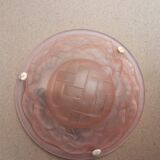 Ceiling light / Art Nouveau chandelier in pressed molded glass in working order - Degué