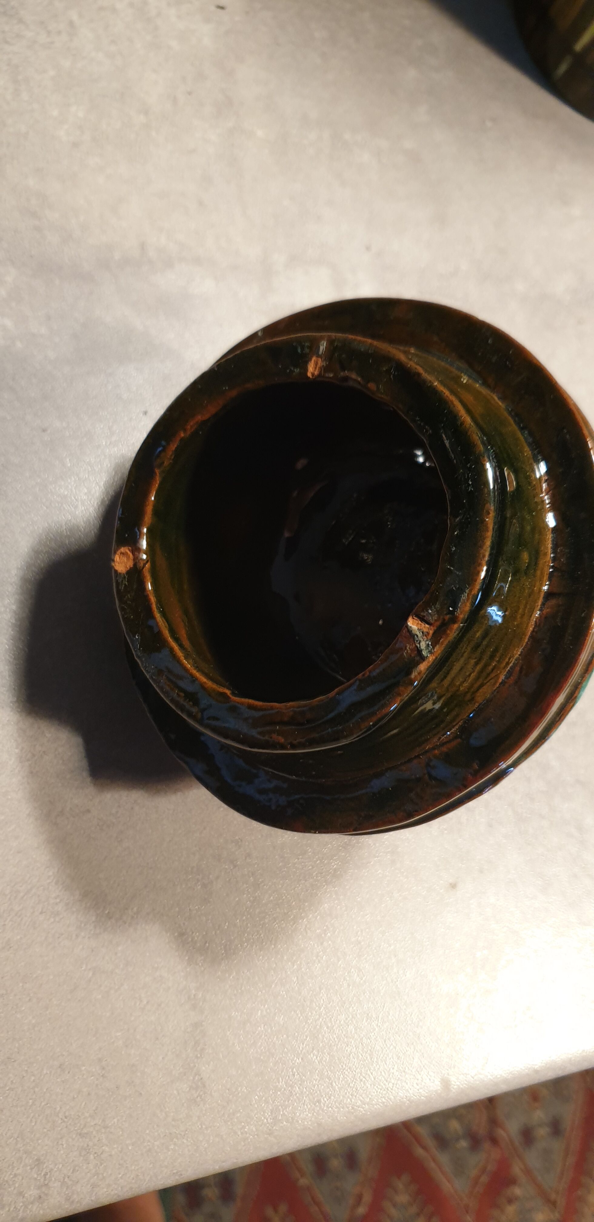 Terracotta teapot signed